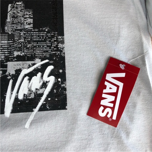 Vans 💯 % Cotton Graphic Skull Setter Gray Silver Black Short Sleeve Tee L - Picture 8 of 9